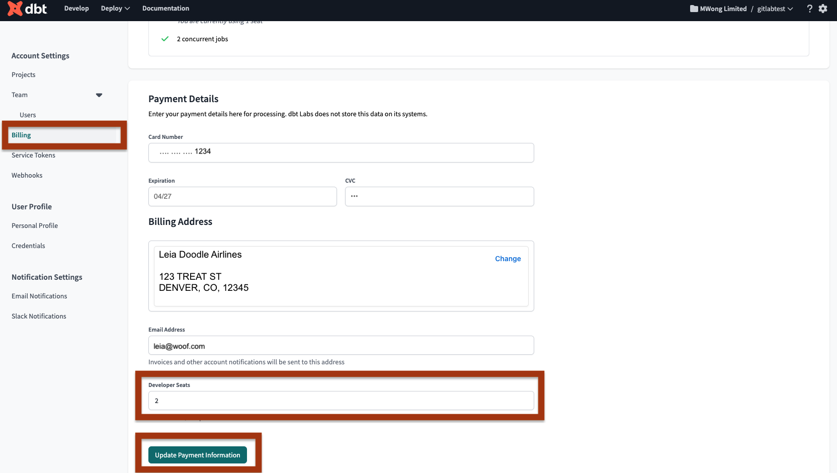 Navigate to Account Settings -> Billing to modify billing seat count Navigate to Account Settings -> Billing to modify billing seat count
